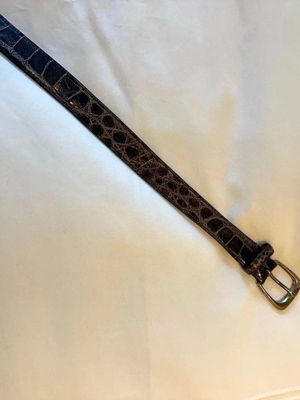 Dark brown American alligator belt